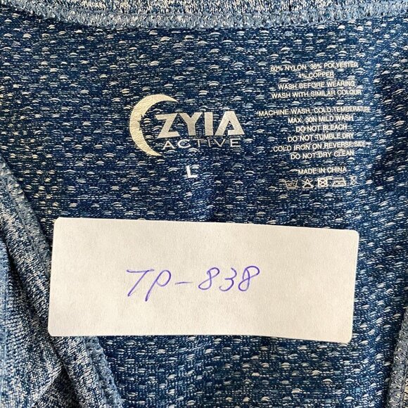 Zyia‎ Active Tank Top Heather Blue Racerback Nylon Blend Athletic Women's Large - Picture 2 of 5